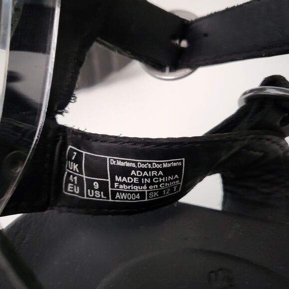 DR MARTENS Adaira Gladiator Sandals Womens 9 Platform Black Leather Buckle - Picture 10 of 11